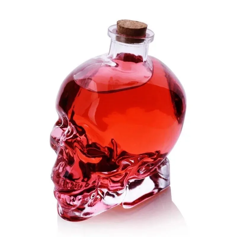 

1PC Skull Glass Creative Decanter Party Glass Transparent Champagne Cocktail Beer Coffee Wine Bottle Beverage Bar Tool Wine Set