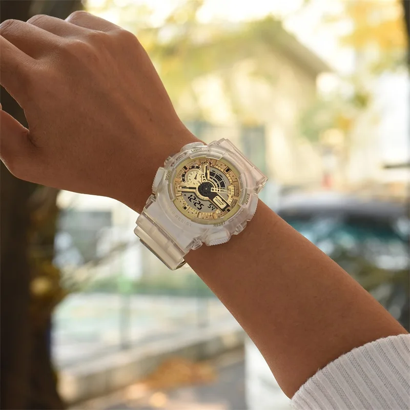 PANARS унисекс цифровые водонепроницаемые мужские часы Reloj прозрачные электронные
