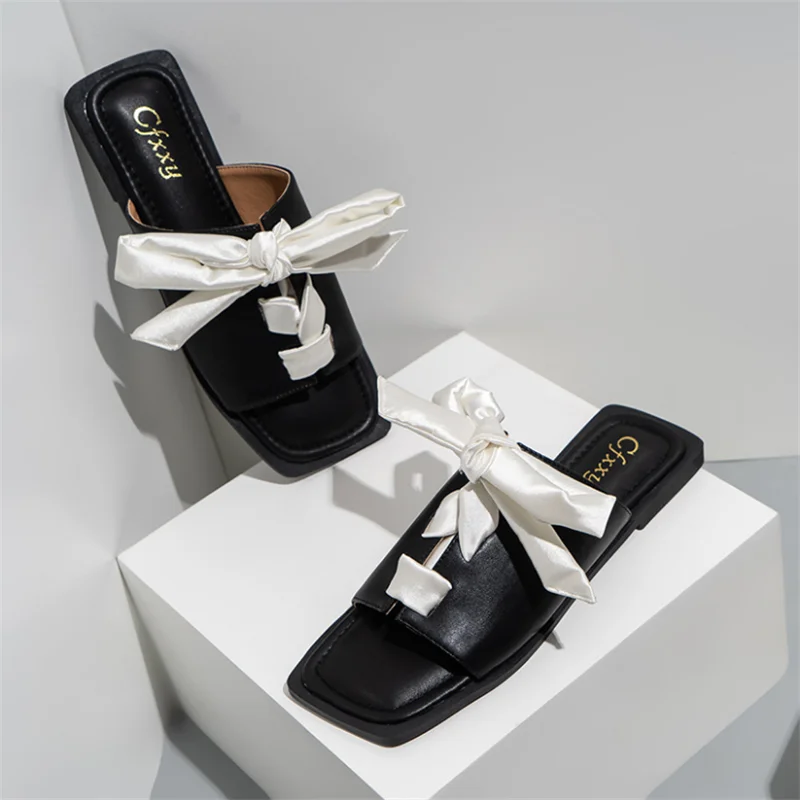 Сандалии женские с цветочным принтом модные шлепанцы бахромой роскошные мюли