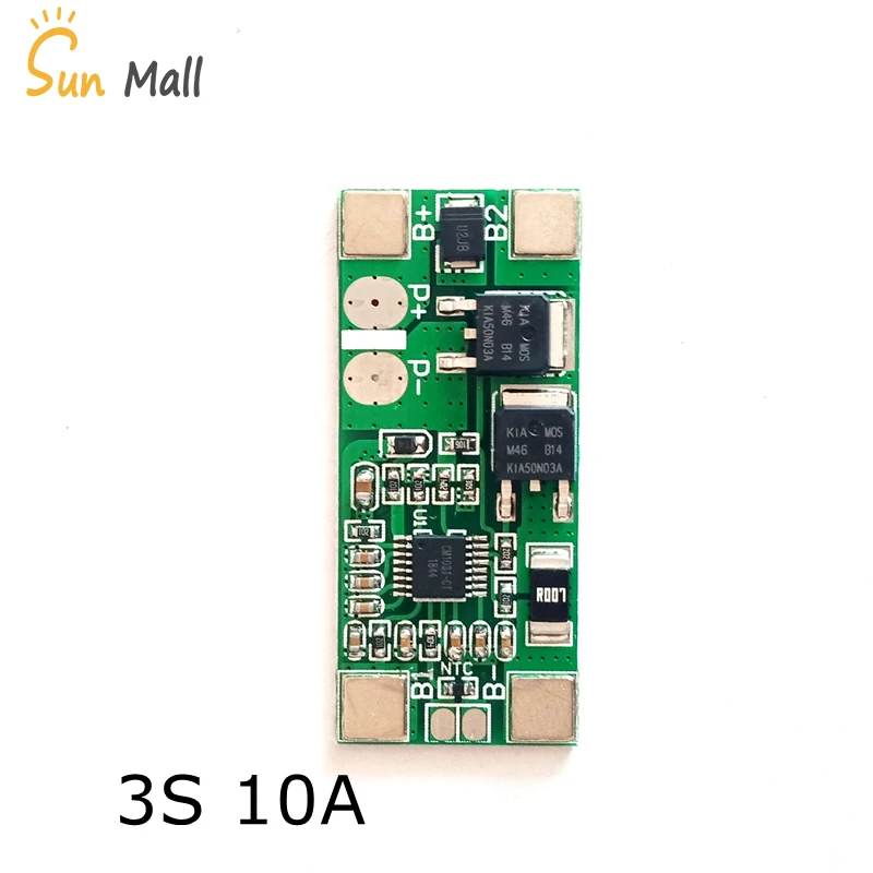 11.1V Lithium battery protection Board 3S 10A BMS 12.6V 18650 Lithium battery charing Board 12V Battery pack protection board