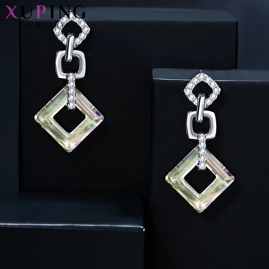 Xuping, изысканные цветные серьги, высокое качество, кристаллы от Swarovski, цветное покрытие, для женщин, подарок на день Святого Валентина, S89-202