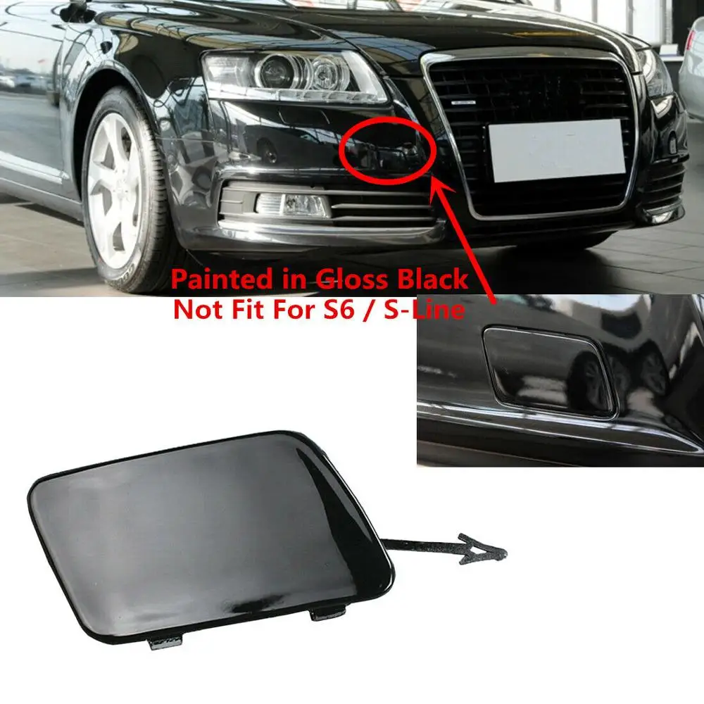 Черный Передний бампер крюк глаз буксировочный чехол для AUDI A6 Quattro C6 2009 11