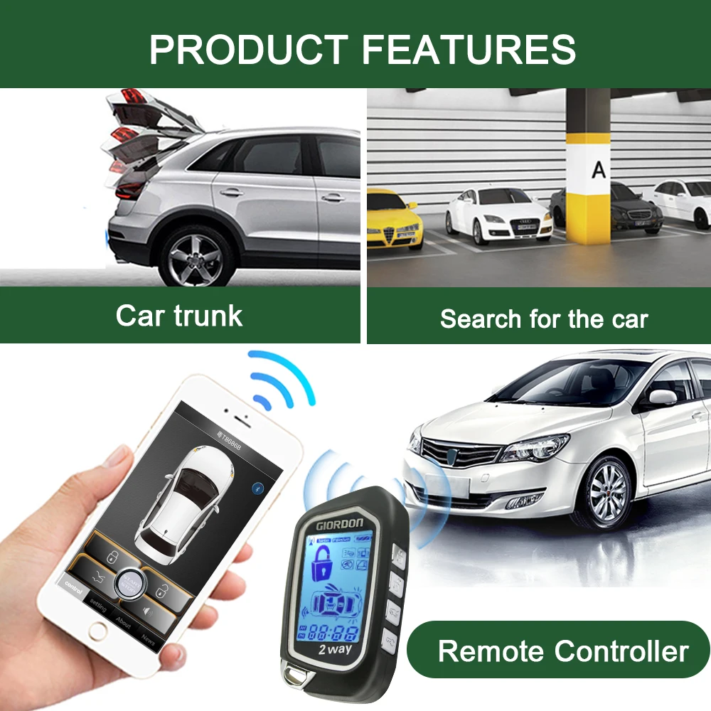 Автомобильная сигнализация программируемая двухсторонняя с цветным ЖК-дисплеем