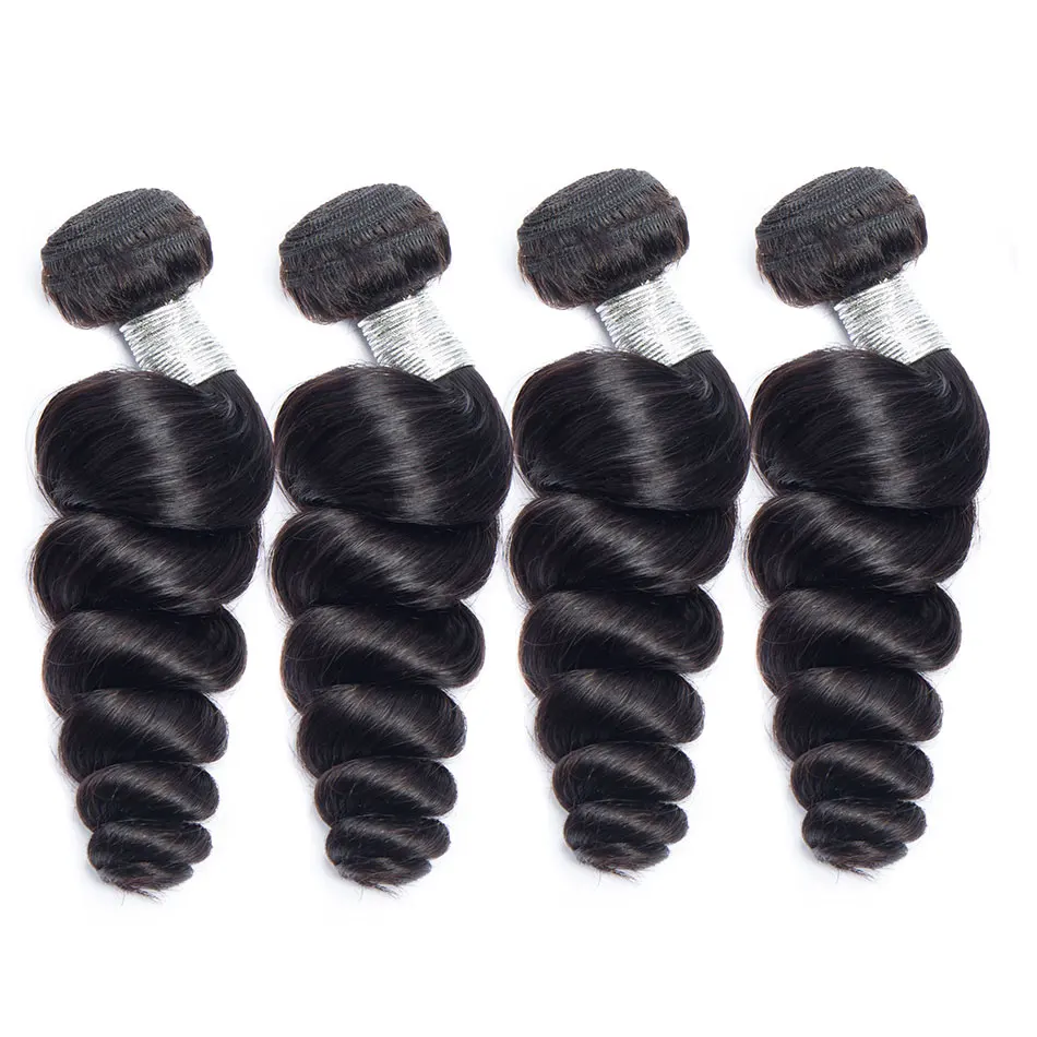 Alibele Связки малайзийских волос с фронтальной свободной волной предварительно