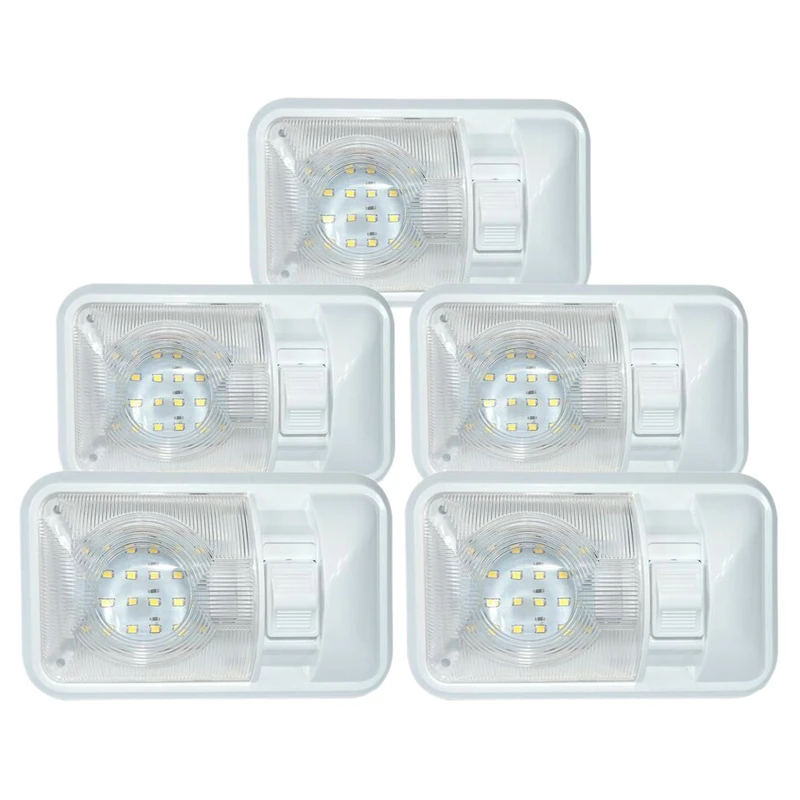 

5Pcs Car Reading Light Ceiling Light Single Dome Light 4500K 24Led Light Suitable For Rv, Boat