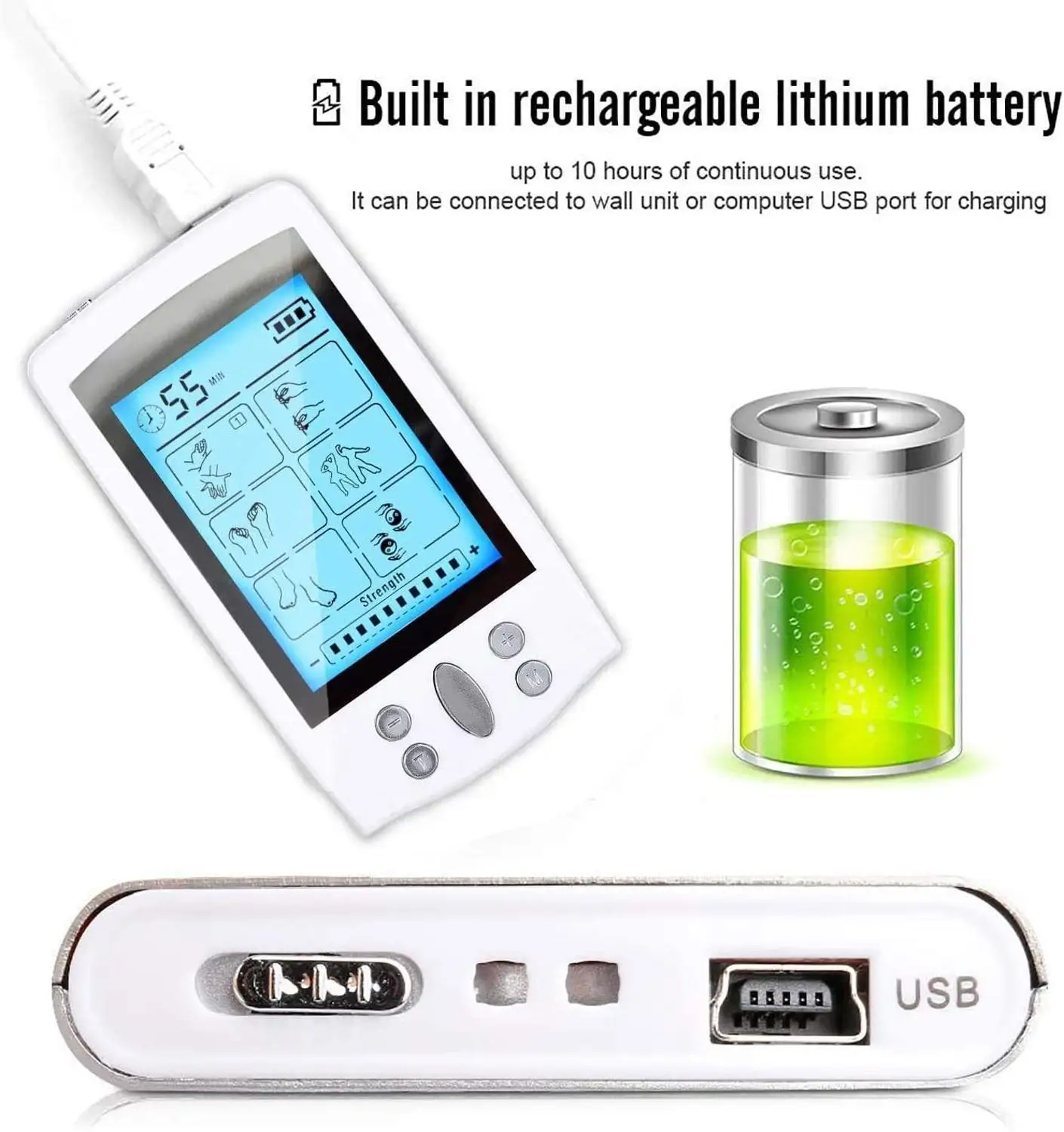 Электрический цифровой массажер EMS Tens корпус иглоукалывания стимулятор для