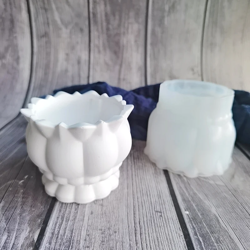 Силиконовая форма для бетонного цветочного горшка креативная круглая кашпо из