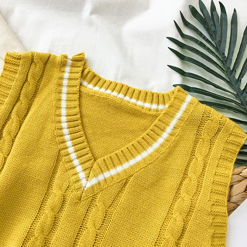 Жилеты для женщин школьный студенческий стиль карамельные цвета Ulzzang винтажные