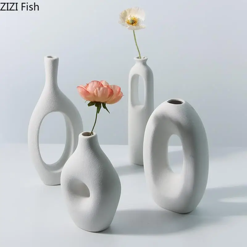 

Керамическая ваза ручной работы, керамическая посуда, ажурная абстрактная Цветочная композиция, ваза для цветов, керамические поделки, укр...