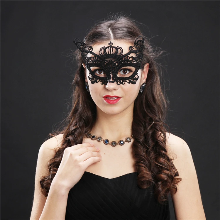 1 шт. Сексуальная Черная кружевная маска с вырезом черная цветком для