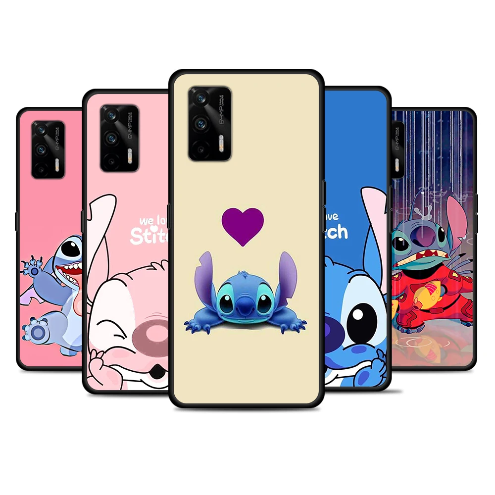 

Cute Lilo Stitch For OPPO Realme GT Neo Master Edition 9i 8 7 Pro C21S Narzo 30 Soft Black Phone Case Fundas Cover
