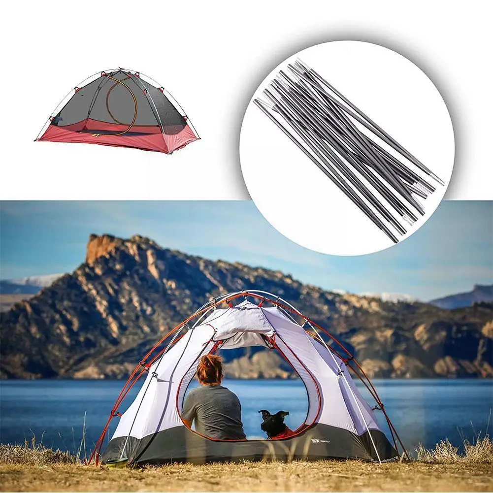 

6/7/8 Section Outdoor Camping Tent Poles Tent Accessories Installation Tent Pole 2 Fiberglass Poles Simple Operation Suppor N7X8
