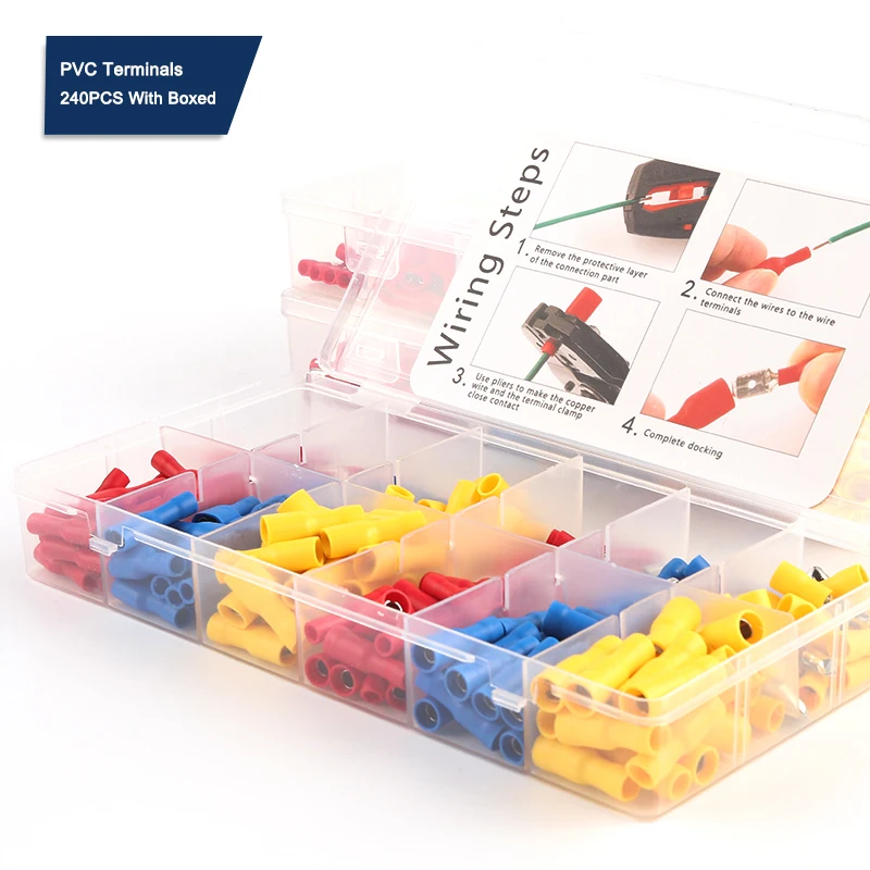 В штучной упаковке 240 шт. Лопата ПУЛЯ ОБЖИМНЫХ разъёмов коннекторов для