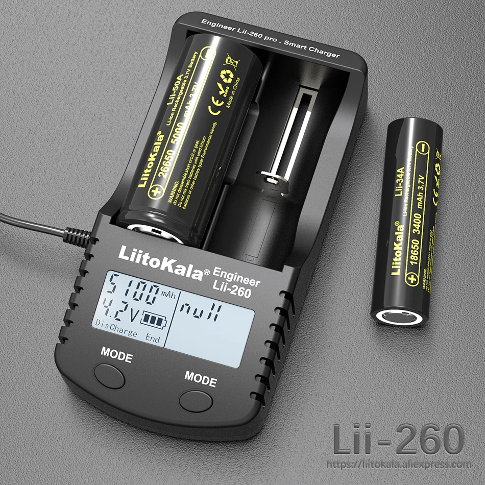 Зарядное устройство Liitokala lii 260 LCD 3 7 V 18650/18500/16340/18350/14500/10440/17500 26650 обнаружение