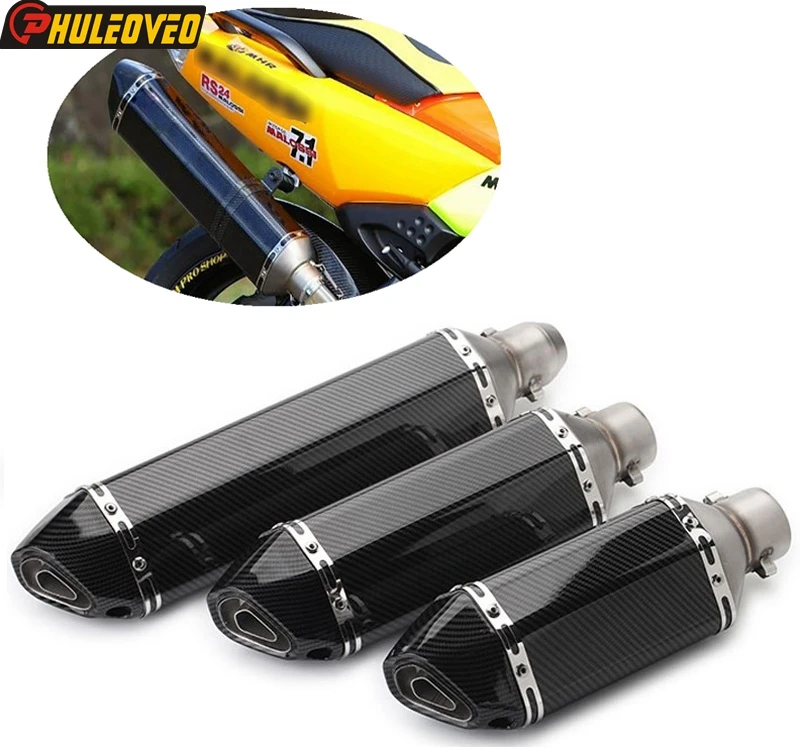 Универсальный глушитель выхлопной трубы мотоцикла ID:51 мм L:470 мм/370 мм/310 Глушитель