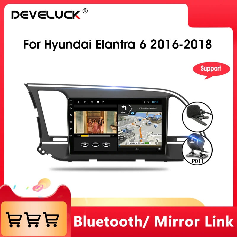 Автомагнитола Develuck 2DIN Android 9 0 мультимедийный видеопроигрыватель для Hyundai Elantra 6 2016