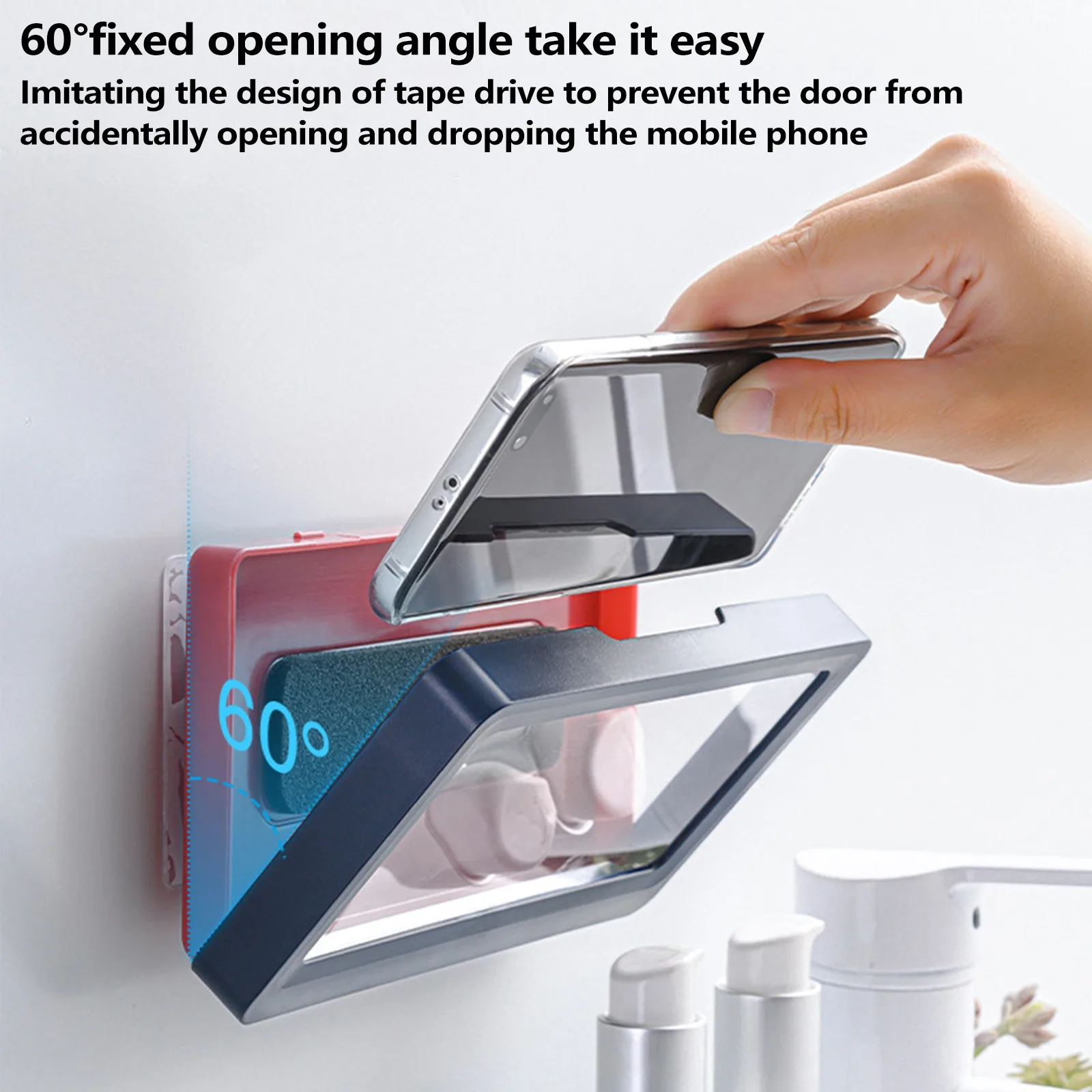 

Waterproof Phone Box With High Definition Transparent Anti-fog Film Watch vedio In Shower Bathroom Kitchen Handsfree Towel Hook