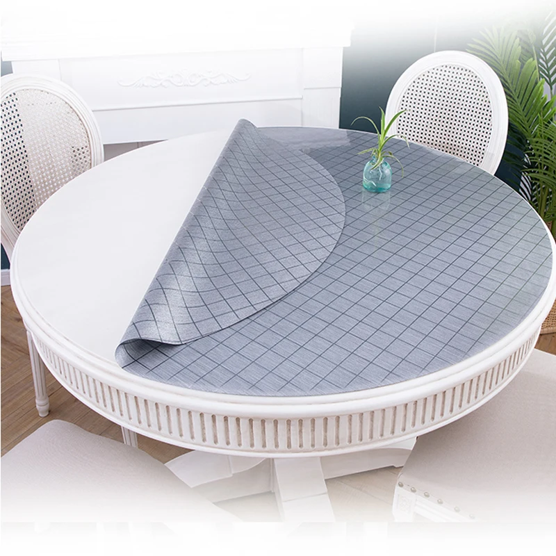 Скатерть круглая из ПВХ непромокаемая с узором | Дом и сад