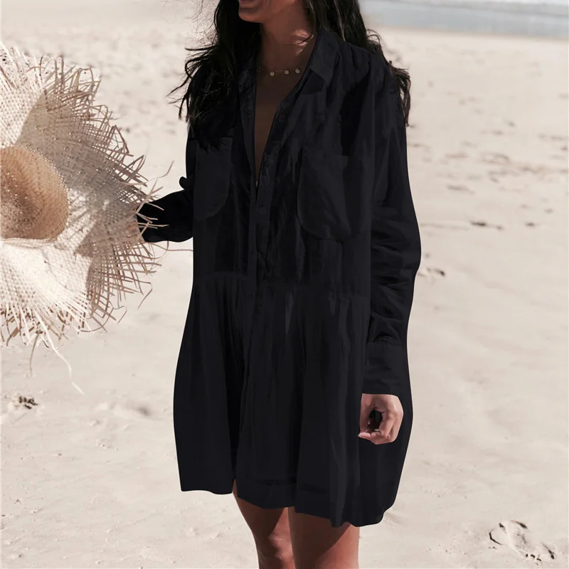 Летний Пляжный новый купальник женская накидка на бикини кафтан пляжная одежда с