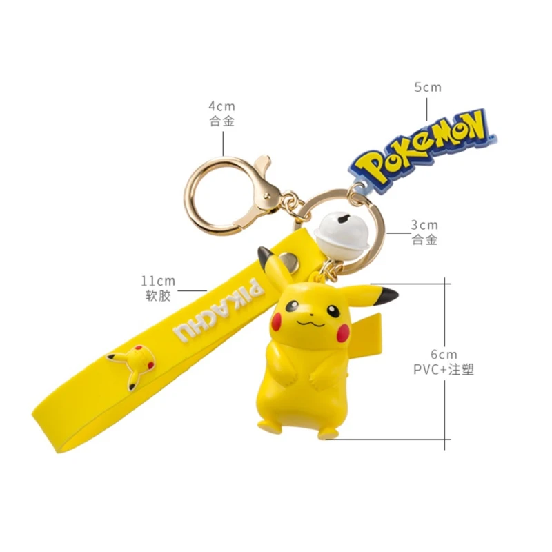 

Genuine Pokemon Action Figure Pikachu Keychain Pokmon Keychain Squirtle Psyduck Keychain Model Car Keychain