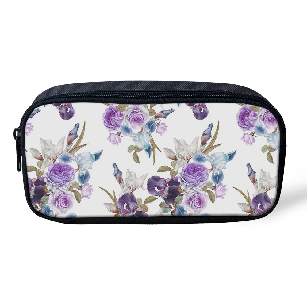 Косметичка с фиолетовым принтом Радужки женские косметички пенал чехол для