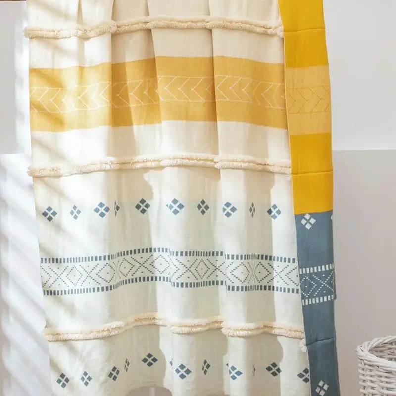 

Fashion Nation Style Throw Blanket With Corner Tassel Soft Skin-friendly Bohemia Sofa Bed Blanket Cover Decor Shawl Blanket