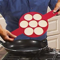 7 holes silicone egg ring maker round pancake mold kitchen diy frying egg mold tool nonstick pancake rings maker