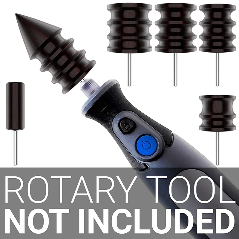 

Leather Burnisher Bits 6-Pack for Rotary Tools - Pointed Tip and Multi Grooved Burnishing Tips Made of Sandalwood