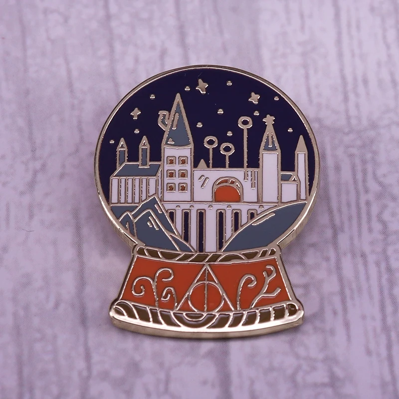 

Magic castle crystal ball brooch
