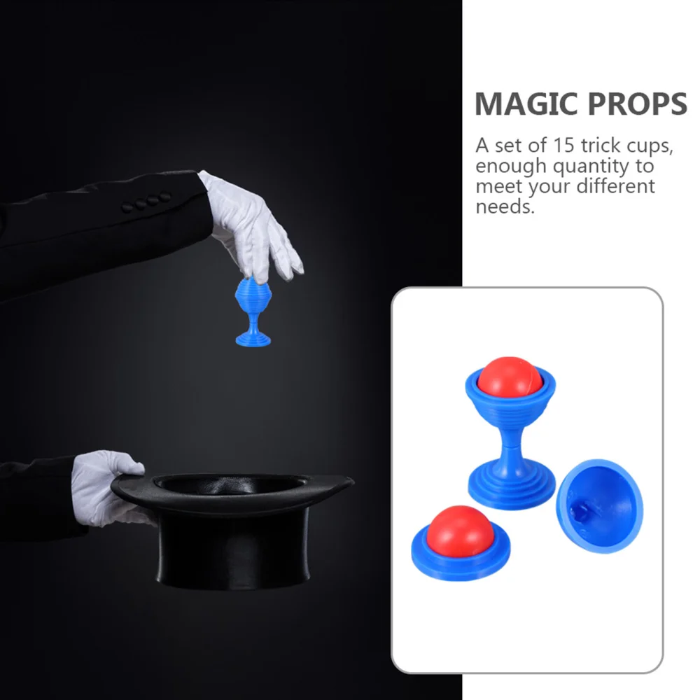 

15Pcs Trick Cups Portable Trick Toys Simple Prank Toys Stage Performance Props