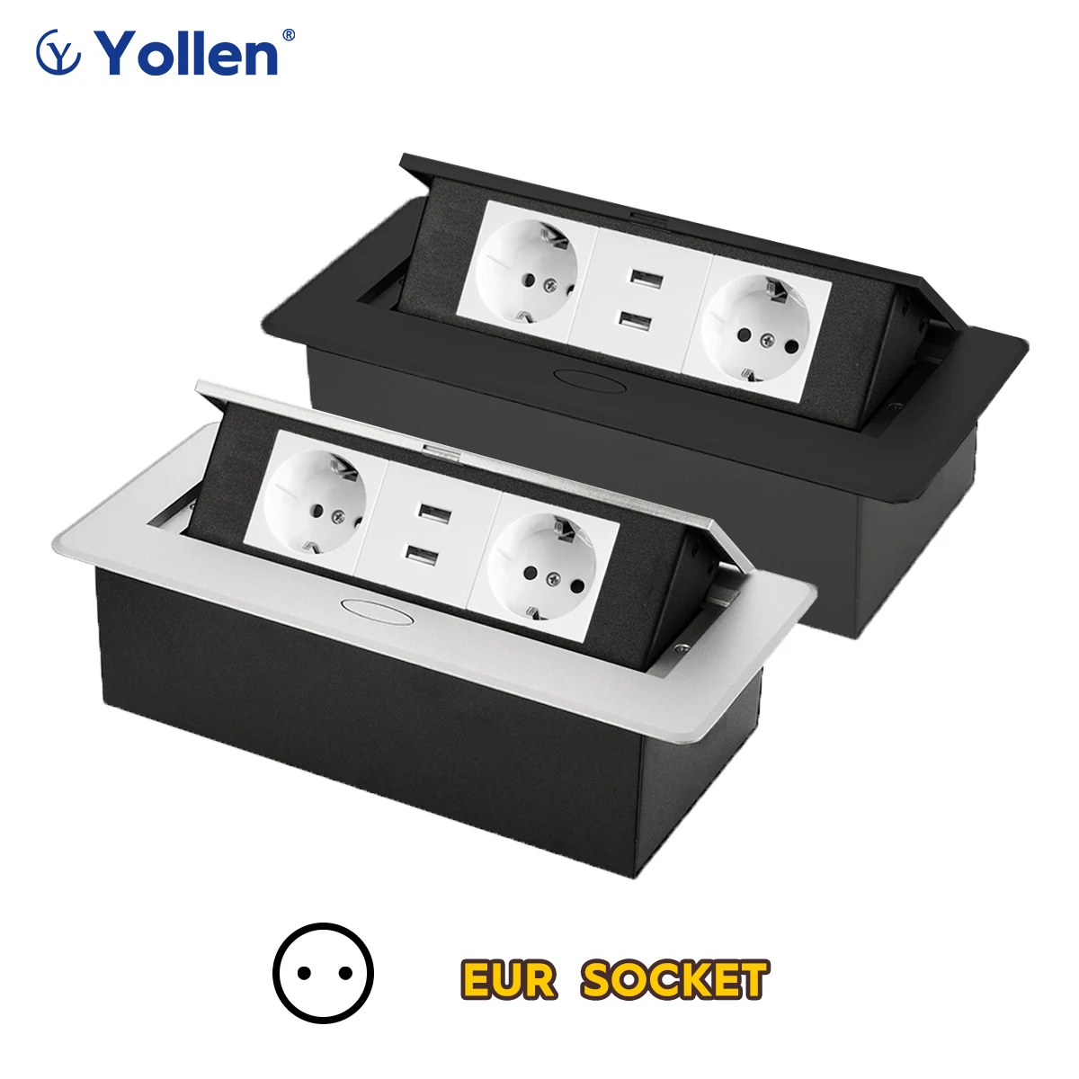 Алюминий Панель ЕС Стандартный Скрытая Тип настольная розетка 2 Way электрическая