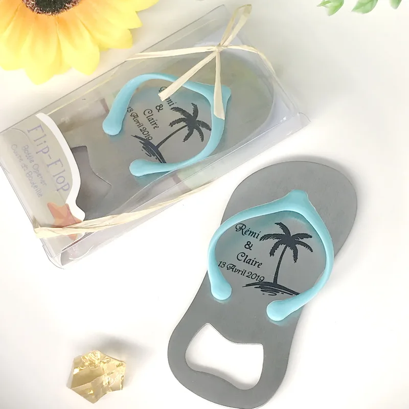 (40 шт./лот) Бесплатная доставка + персонализированные шлепанцы открывалка для