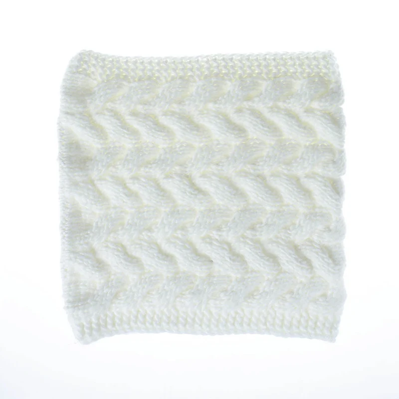 white Scarf Женские шарфы, Зимний вязаный шарф-снуд, теплый бесконечный снуд, женский шарф с кольцом и петлей, Модный Круглый шейный платок - Цвет: white Scarf