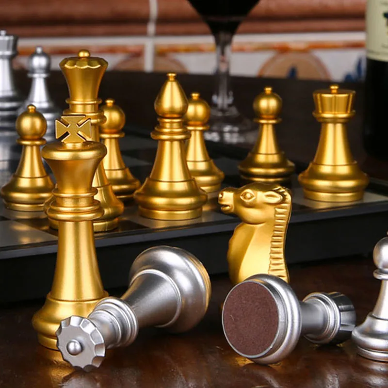 Magnetic Board Games Large Chess Set For Match Travel Go Game Portable Plastic With Chessboard 32 Pieces | Спорт и развлечения
