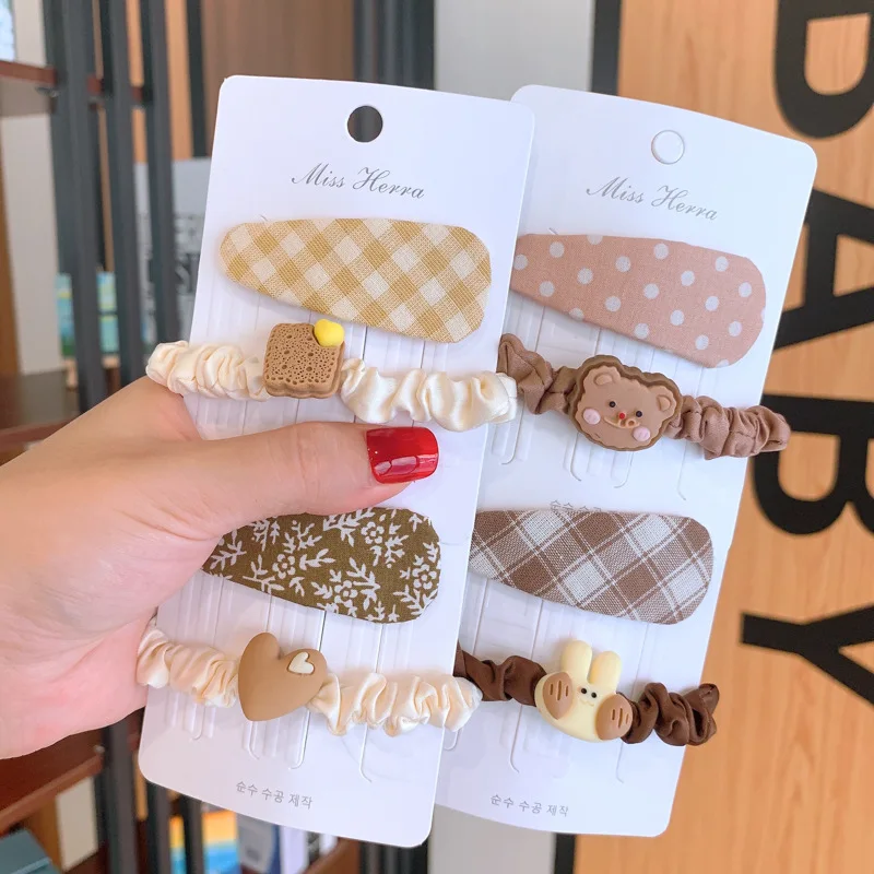 

2 шт., Детские эластичные заколки для волос, в клетку