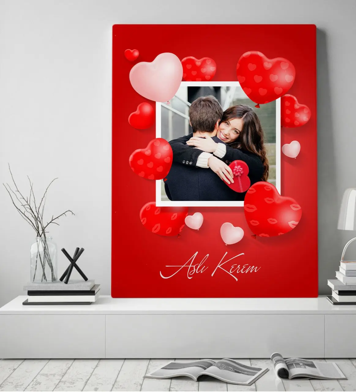 

Personalized Custom Sweetheart Photo Heart Canvas Print (50x70cm.)