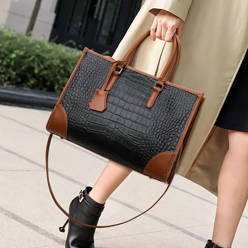 

Luxury Brand 100% Genuine Leather Atmospheric Crocodile Pattern Ladies Handbag 2022 New All-match Single Shoulder Messenger Bag