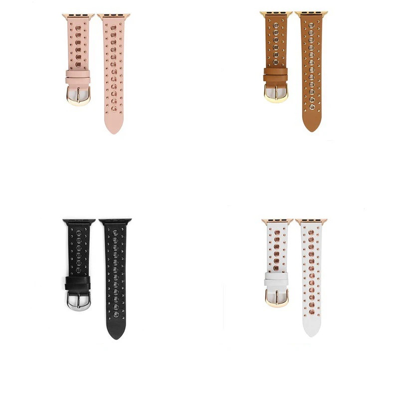 

Genuine Leather Band For iWatch Apple Watch Strap Series 5/4/3/2/1 Sport Bracelet 42 mm 38 mm 40mm 44mm Strap Replacement Strap