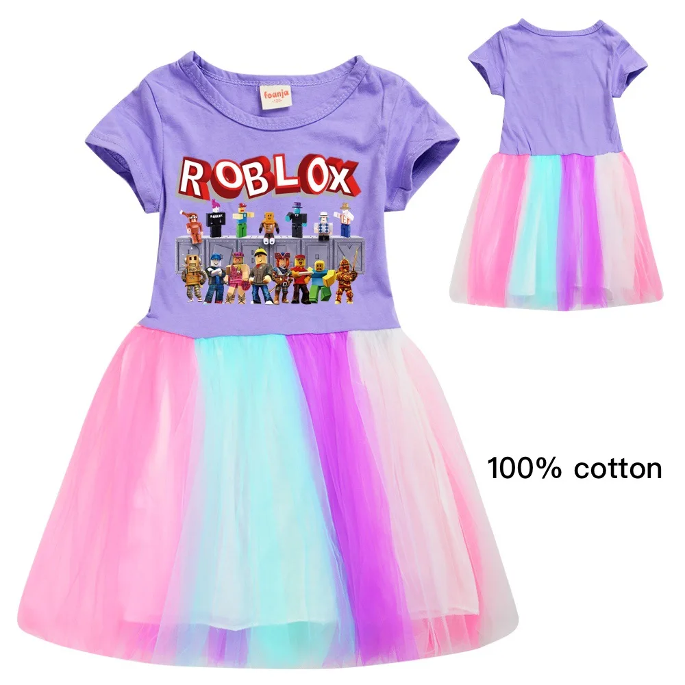 

2021Summer cute Robloxing piggy girl dress girl birthday party princess dress jogger jumper cosplay costume toddler girl clothes