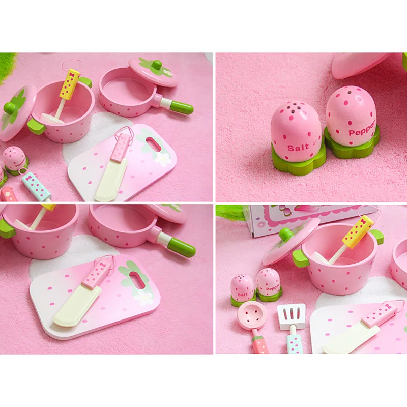 Детские игрушки розовые деревянные кухонные детские для приготовления пищи