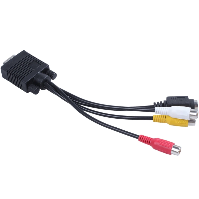 8 дюймов VGA Мужской до 3 RCA S-Video Женский AV видео кабель адаптера | Электроника