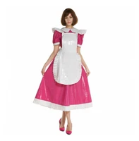 new sissy dream maid lockable mid length dress pvc
