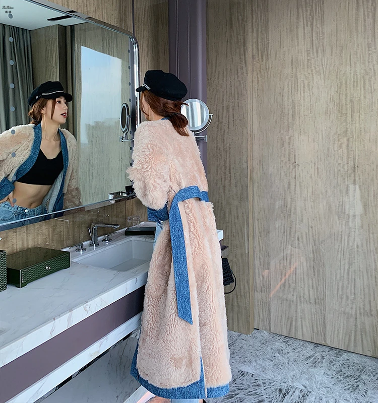 ZiZhen длинный халат из натуральной кожи роскошная зимняя женская шубка исанной