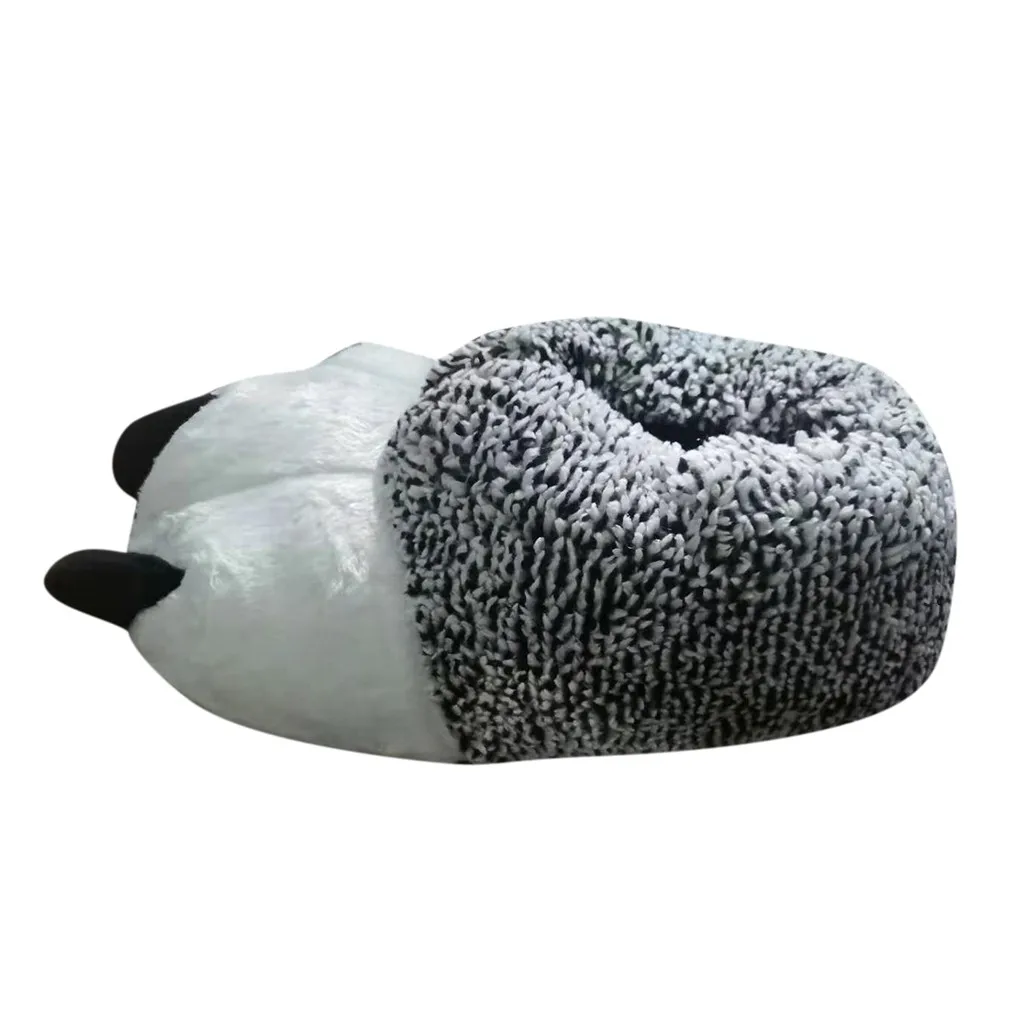 Зимние теплые домашние тапочки с медвежьими когтями милая стильная обувь