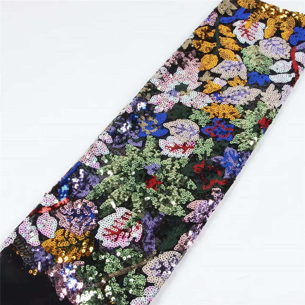 Высококачественная черная сетчатая кружевная ткань африканские Красочные