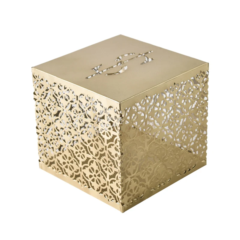 Золотой выдолбленный Копилка Персонализированная кованая железная Закрытая