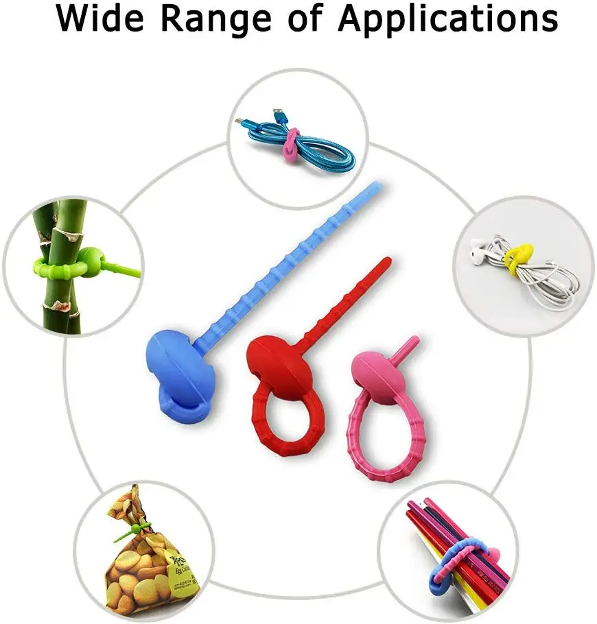 Многоразовые зажимы для пищевых пакетов силиконовые стяжки кабелей домашней