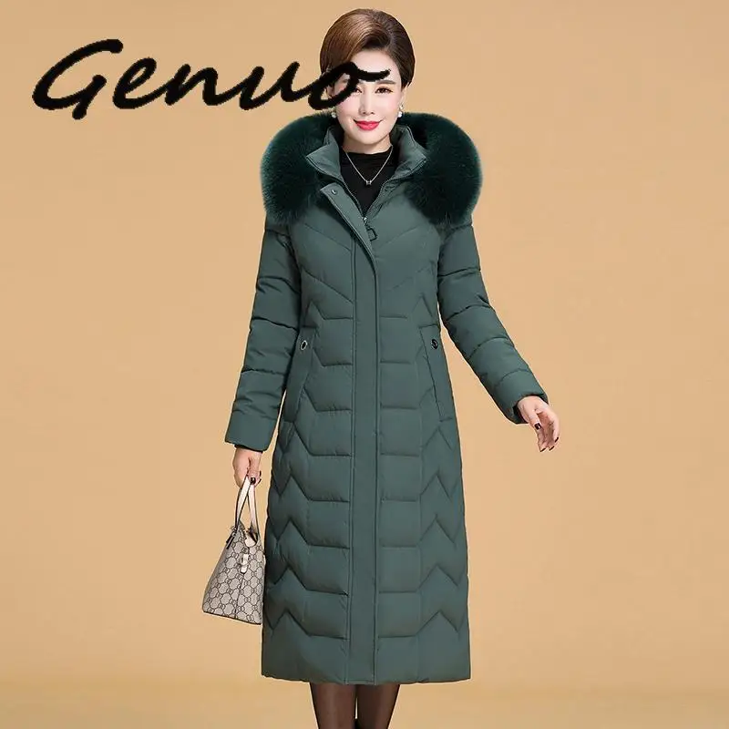 2019 Warm Winter Jacket Women Plus Size 5XL 6XL Womens Long Parkas Hooded Fur Collar Slim Women's Down Cotton Coat | Женская одежда