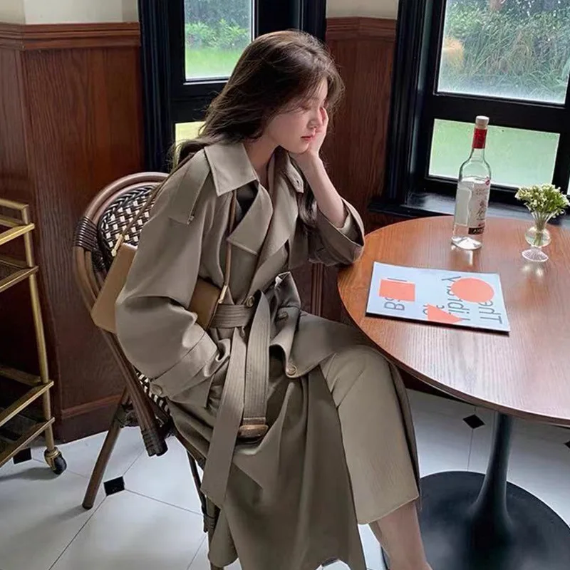 

2021 new fashion women's clothing trench coat for women long coat women