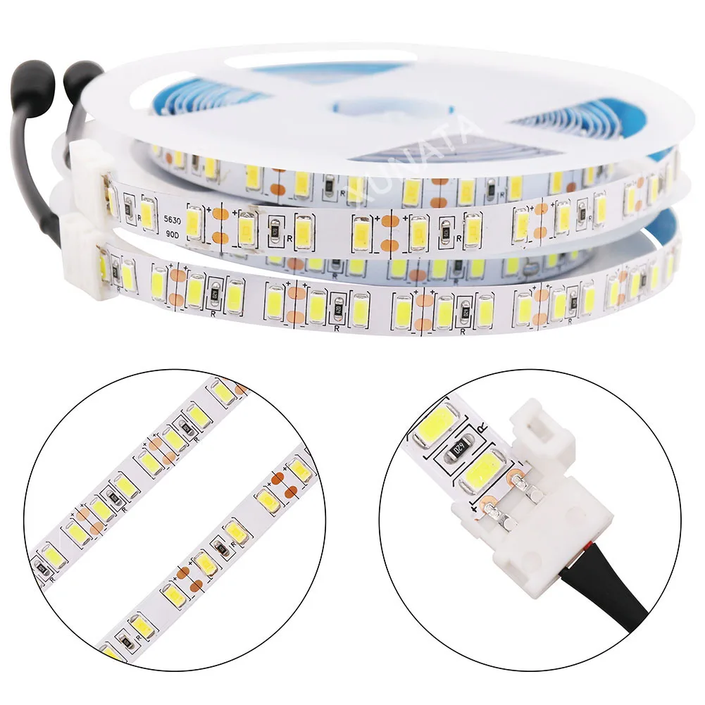 120led/m LED Strip 12V 5730 with DC Connector Flex Light for Counter Cabinet White/ Naturel White 50CM 1M 2M 3M 4M 5M | Лампы и